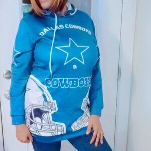 Dallas Cowboys Nfl Hoodie Dress Size 2X runs small Womenswear Lady Long Sleeve C